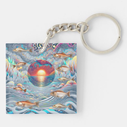 Fisch Sunset Schlüsselanhänger (Rückseite)