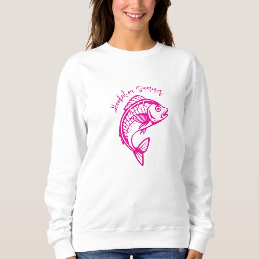 Fisch süß am Sommer-Rosa Sweatshirt (Vorderseite)
