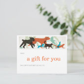 Fisch Swim Birds Fly Hunde Wandertiere Sitter Postkarte (Stehend Vorderseite)