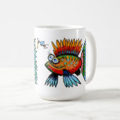 Fisch-Tasse I durch Künstler John Donato Kaffeetasse (VorderseiteRechts)