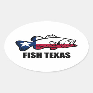 Fisch Texas Ovaler Aufkleber