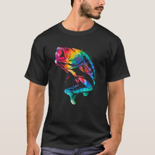 Fisch Tie Dye Barsch Großmäuliger Barsch Angeln Fi T-Shirt