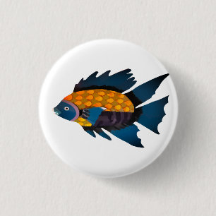 Fisch, Tier, Zeichnend Button