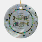 Fisch-Tierkreis-Goldohrschnecke auf Konstellation Keramikornament (Hinten)