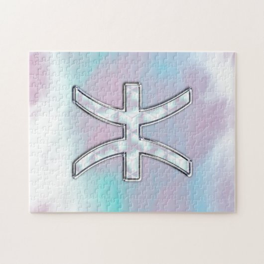 Fisch-Tierkreis-Symbol-Perlmuttart Puzzle (Horizontal)