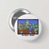 Fisch trifft Märkte AKA Sushi Bar Funny Gifts & Ca Button (Vorne & Hinten)
