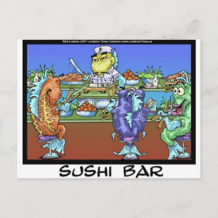 Fisch trifft Märkte AKA Sushi Bar Funny Gifts & Ca Postkarte
