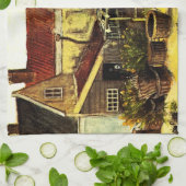 Fisch Trockner Stall von Vincent van Gogh Geschirrtuch (Gefaltet)