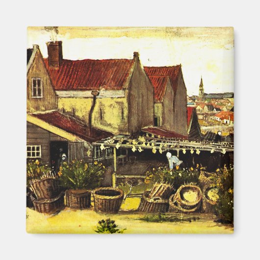 Fisch Trockner Stall von Vincent van Gogh Magnet (Vorne)