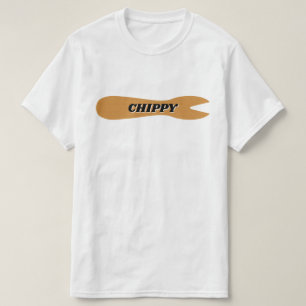Fisch-u. Chip-Geschäfts-hölzerne Gabel T-Shirt