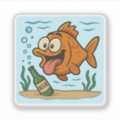 Fisch und Bier Aufkleber (Vorderseite)