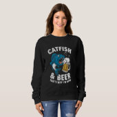 Fisch und Bier deshalb bin ich hier Funny Fishing Sweatshirt (Vorne ganz)