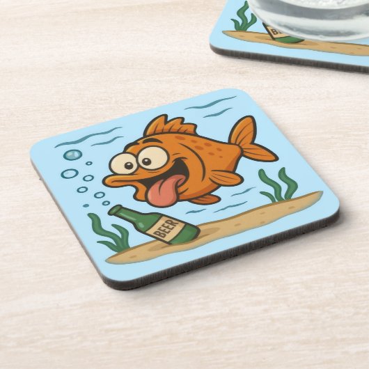 Fisch und Bier Getränkeuntersetzer (Linke Seite)