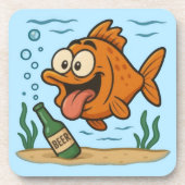 Fisch und Bier Getränkeuntersetzer (Vorderseite)
