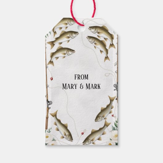 Fisch und Blume für Fischliebhaber Geschenkanhänger (Vorderseite)