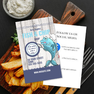 Fisch und Chip Shop Fisch Spendensammeln Visitenkarte