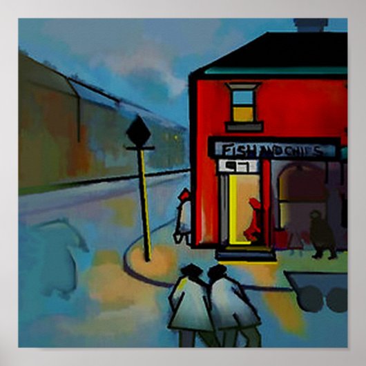 FISCH- UND CHIP-SHOP POSTER (Vorne)