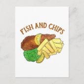 Fisch und Chips Erbsen Britischer Pub Chip Shop Ne Postkarte (Vorderseite)