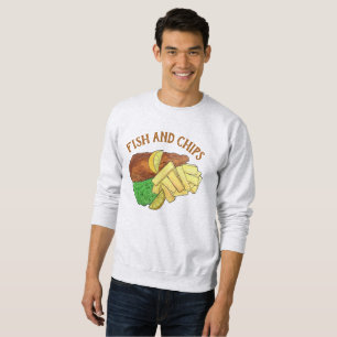 Fisch und Chips Erbsen Britischer Pub Chip Shop Ne Sweatshirt