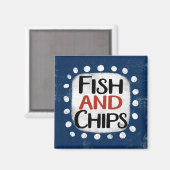 Fisch und Chips Kühlschrank Magnet (Vorderseite/Rückseite)