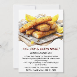 Fisch und Chips - Lässige Meeresfrüchte Party Einl Einladung