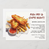 Fisch und Chips - Lässige Meeresfrüchte Party Einl Einladung (Vorne/Hinten)