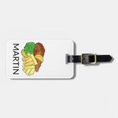 Fisch und Chips Mushy Peas British Pub Fare UK Foo Gepäckanhänger (Vorderseite horizontal)