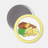 Fisch und Chips Peas British Pub Restaurant Lebens Magnet (Vorderseite/Rückseite)