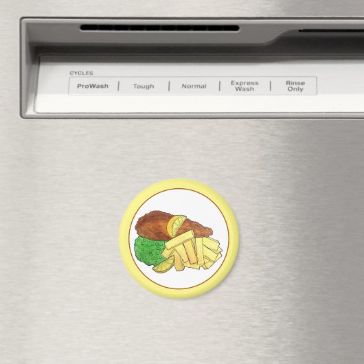 Fisch und Chips Peas British Pub Restaurant Lebens Magnet (In Situ (Geschirrspüler))