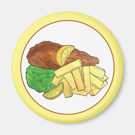 Fisch und Chips Peas British Pub Restaurant Lebens Magnet (Vorne)