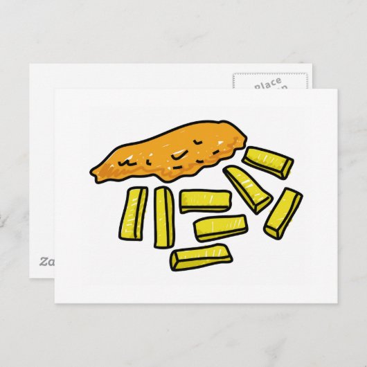 Fisch und Chips Postkarte (Vorne/Hinten)