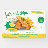 Fisch- und Chips-Restaurant-Außenwand anpassen Banner (Horizontal)