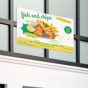 Fisch- und Chips-Restaurant-Außenwand anpassen Banner