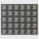 Fisch und Chips Streetfood Feinschmecker Nutrition Geschenkpapier (Flach)