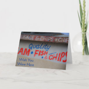 Fisch und Chips Unterschreiben Sie hier Karte