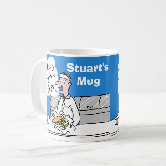 Fisch und Chips zu personalisieren. Kaffeetasse (Vorderseite Links)