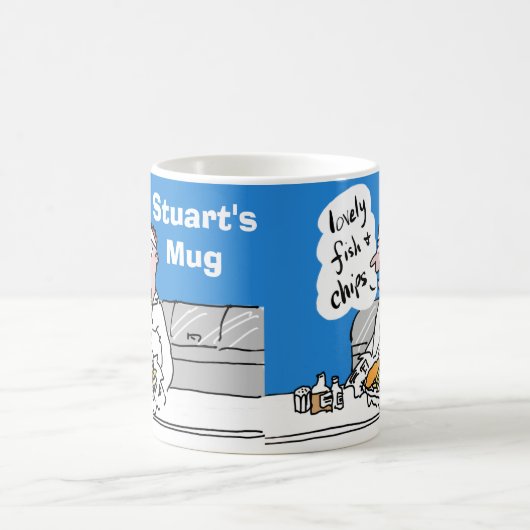 Fisch und Chips zu personalisieren. Kaffeetasse (Mittel)