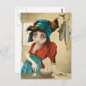 Fisch und Ei Postkarte (Vorne/Hinten)