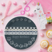 Fisch und ein weites Muster der Blues zum Geburtst Pappteller (Party)