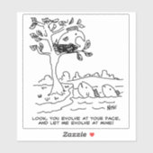 Fisch und Evolution Darwin Theory Cartoon. Aufkleber (Blatt)