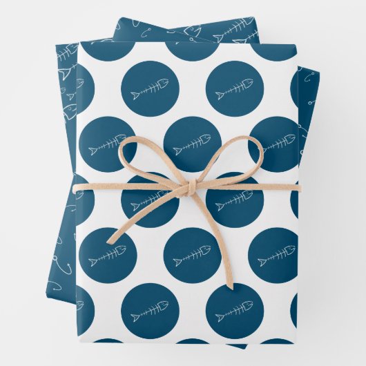 Fisch- und Fischwackelpapierblätter Geschenkpapier Set (Beispiel)