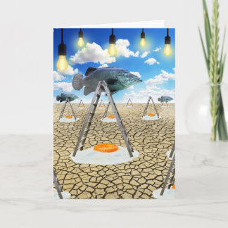 Fisch und frittierte Eier Karte