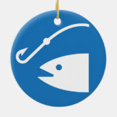 Fisch-und Haken-Fischen-Ikone Keramikornament (Hinten)