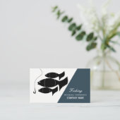 Fisch und Hook, Fischer, Fischfang und Fischfang Visitenkarte (Stehend Vorderseite)