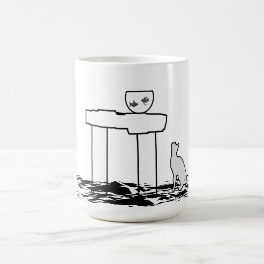 Fisch und Katze Kaffeetasse (Mittel)