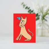 Fisch und Katzenpostkarte Postkarte (Stehend Vorderseite)