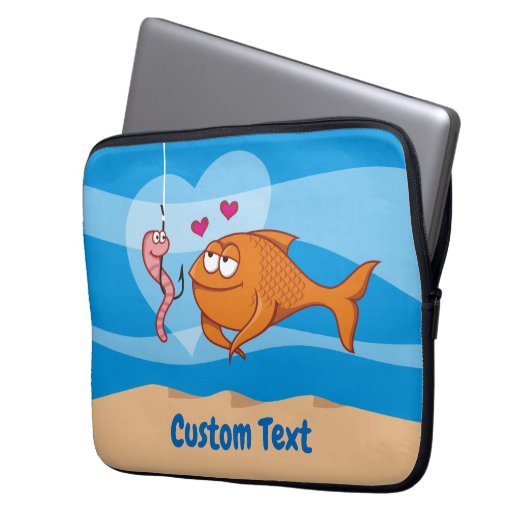 Fisch und Köder in der Liebe Laptopschutzhülle (Vorderseite Links)