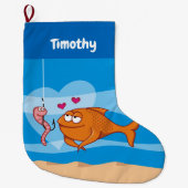 Fisch und Köder in der Liebe Weihnachten Strumpf Großer Weihnachtsstrumpf (Vorderseite)