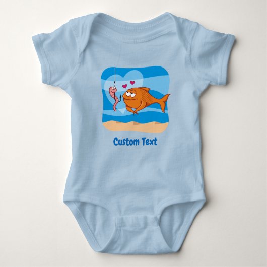 Fisch und Köder in Liebe Baby Bodysuit Baby Strampler (Vorderseite)