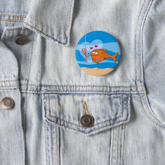 Fisch und Köder in Liebe Button (Beispiel)